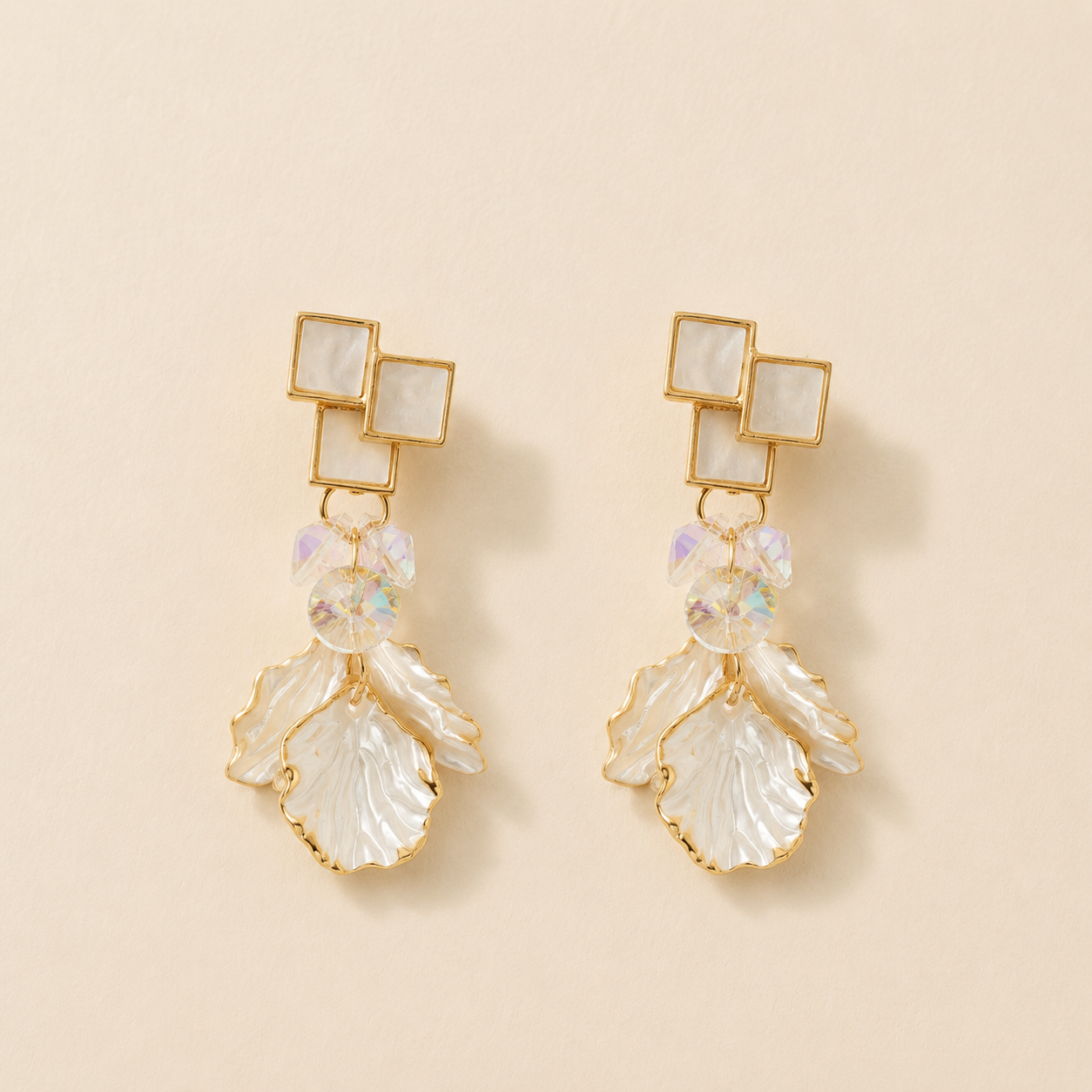 Tiered Mother-of-Pearl Floral Drop