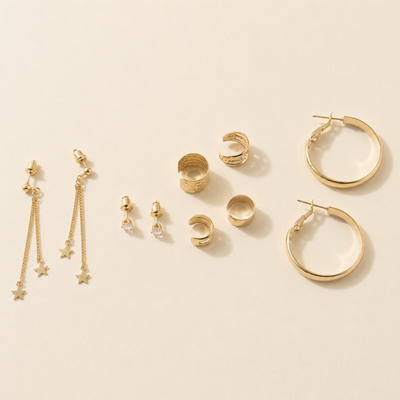 Assorted Minimalist Earring & Cuff Set