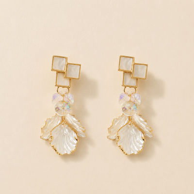 Tiered Mother-of-Pearl Floral Drop