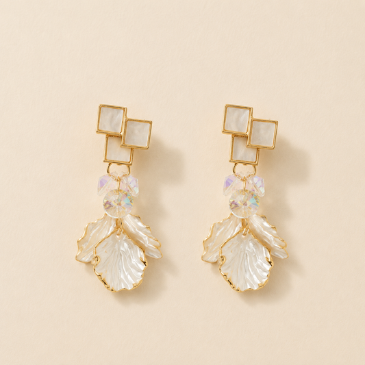 Tiered Mother-of-Pearl Floral Drop